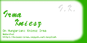 irma kniesz business card